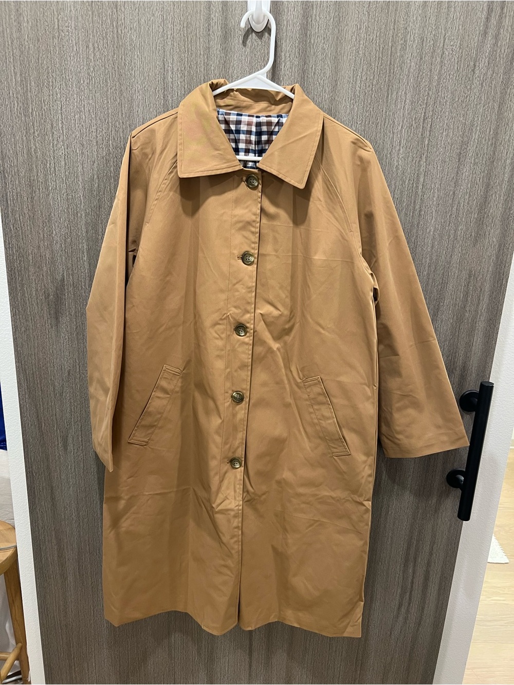 Classic Tan Overcoat with Button Front